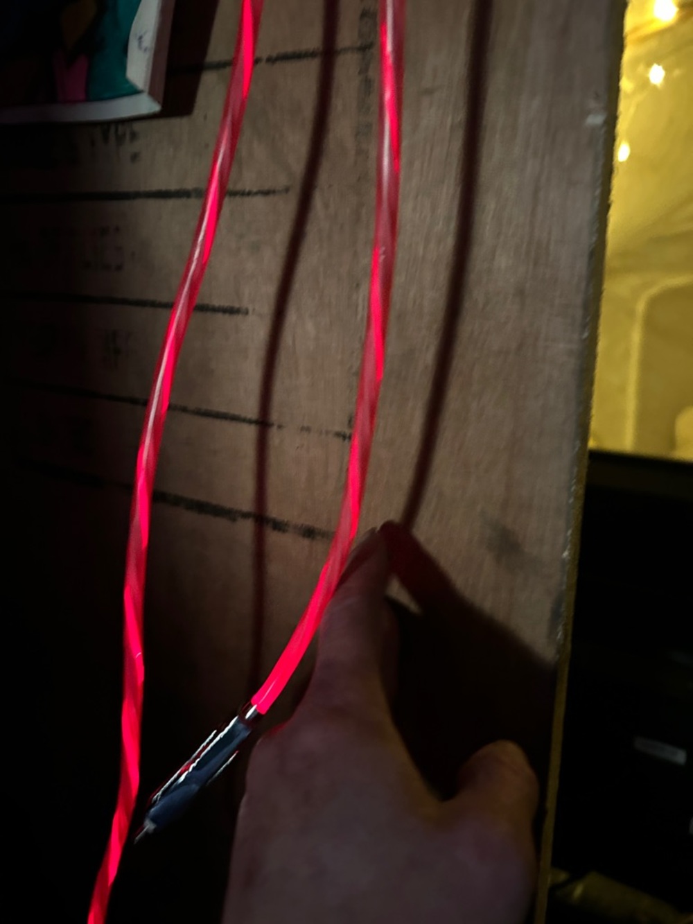 Multi-Connector LED Charging Cable in Red - 3M, USB-C/Micro/USB-A - Picture 6 of 7